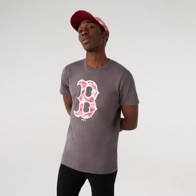 New Era Mlb Camo Boston Red Sox Grey - Grau - Kurzärmeliges T-shirt