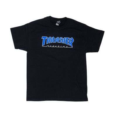 Thrasher Skate Mag Outlined Logo Short Sleeve Tee - Schwarz - Kurzärmeliges T-shirt