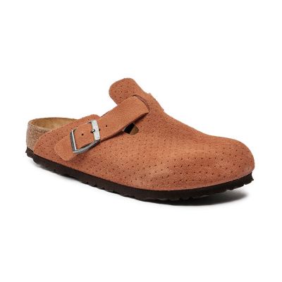 Birkenstock Boston Suede Embossed Narrow Fit Orange - Orange - Sandalen Birkenstock Boston Suede Embossed Narrow Fit Orange - Orange - Sandalen