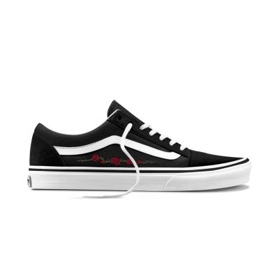 Vans Old Skool Rose Embroidery Black Red - Schwarz - Turnschuhe Vans Old Skool Rose Embroidery Black Red - Schwarz - Turnschuhe