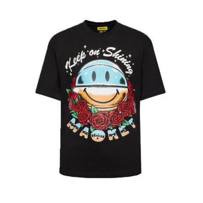 Market Smiley Keep On Shining Tee - Schwarz - Kurzärmeliges T-shirt