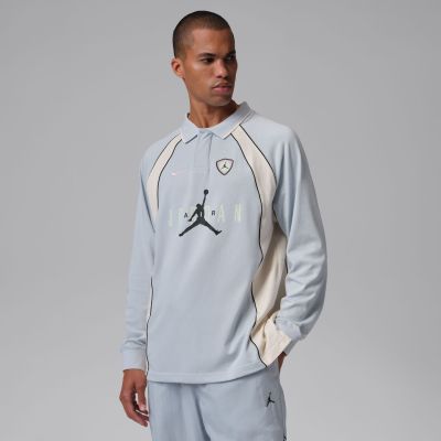 Jordan Flight Long-Sleeve Polo Jersey Aura - Blau - Kurzärmeliges T-shirt Jordan Flight Long-Sleeve Polo Jersey Aura - Blau - Kurzärmeliges T-shirt
