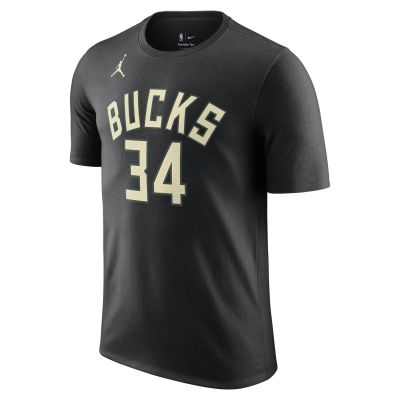 Jordan NBA Milwaukee Bucks Statement Edition Tee Black - Schwarz - Kurzärmeliges T-shirt