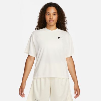Nike Dri-FIT Warmup Wmns Top Pale Ivory - Weiß - Kurzärmeliges T-shirt