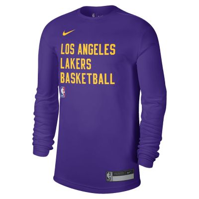 Nike Dri-FIT NBA Los Angeles Lakers Practice Long-Sleeve Tee - Violett - Kurzärmeliges T-shirt