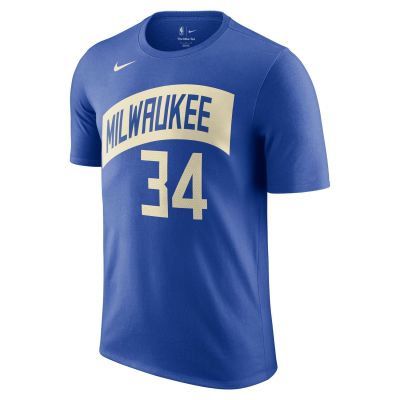 Nike NBA Milwaukee Bucks Giannis Antetokounmpo City Edition Tee - Blau - Kurzärmeliges T-shirt