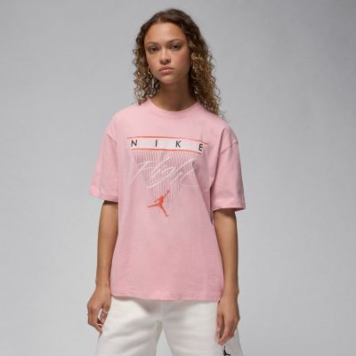 Jordan Flight Heritage Wmns Graphic Tee Pink Glaze - Rosa - Kurzärmeliges T-shirt