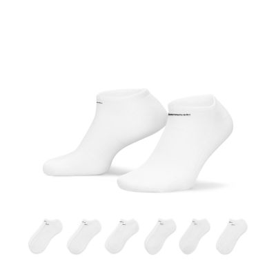 Nike Everyday Cushioned Training No-Show Socks 6-Pack White - Weiß - Socken