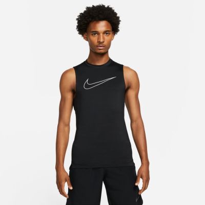 Nike Pro Dri-FIT Tight-Fit Sleeveless Top - Schwarz - Kurzärmeliges T-shirt