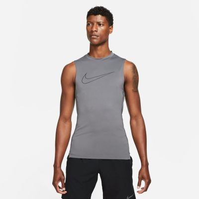 Nike Pro Dri-FIT Tight Fit Sleeveless Top - Grau - Kurzärmeliges T-shirt