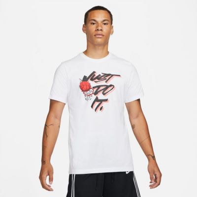 Nike "Just Do It" Basketball Tee - Weiß - Kurzärmeliges T-shirt