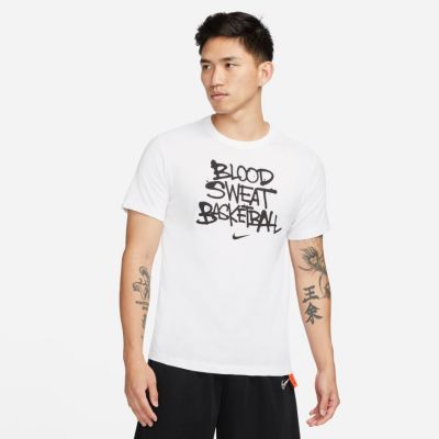 Nike Dri-FIT "Blood, Sweat, Basketball" Tee - Weiß - Kurzärmeliges T-shirt