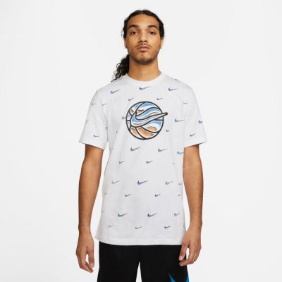Nike Swoosh Ball Basketball Tee White - Weiß - Kurzärmeliges T-shirt