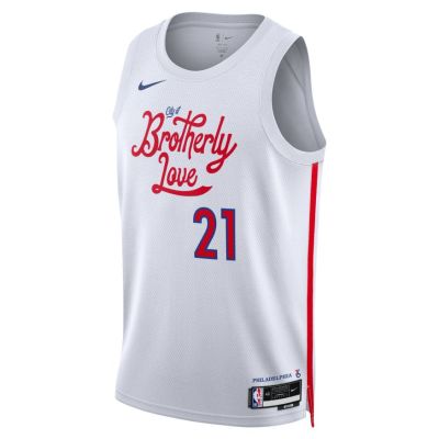 Nike NBA Dri-FIT Joel Embiid Philadelphia 76ers City Edition 2022 Swingman Jersey - Weiß - Jersey