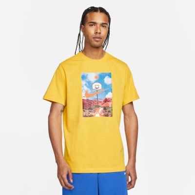Nike Hoop Photo Basketball Tee - Gelb - Kurzärmeliges T-shirt