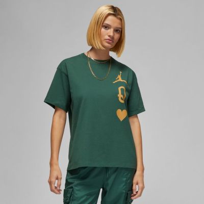 Jordan Flight Wmns Tee Noble Green - Grün - Kurzärmeliges T-shirt