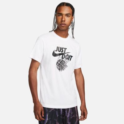 Nike Dri-FIT "Just Do It" Tee - Weiß - Kurzärmeliges T-shirt