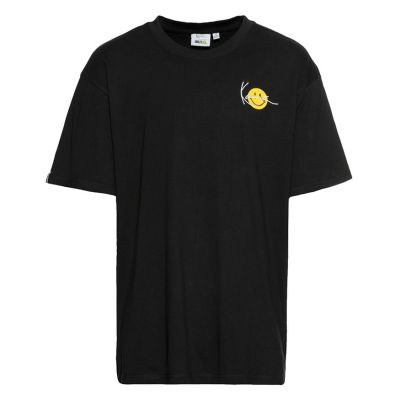 Karl Kani Chest Signature Smiley Print Tee Black/Yellow - Schwarz - Kurzärmeliges T-shirt