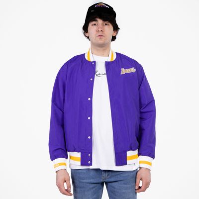Mitchell & Ness 75th Anniversary Warm Up Jacket Los Angeles Lakers Dark Purple - Violett - Jacke