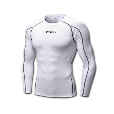 The Streets Longsleeve Compression Top White - Weiß - Kompressionsshirt mit langen Ärmeln The Streets Longsleeve Compression Top White - Weiß - Kompressionsshirt mit langen Ärmeln