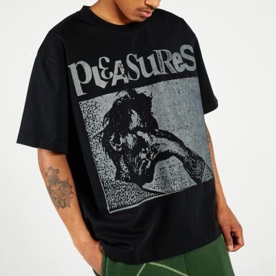 Pleasures Gouge Heavyweight Shirt Black - Schwarz - Kurzärmeliges T-shirt
