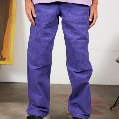 Pleasures Impact Double Knee Pants Purple - Violett - Hose