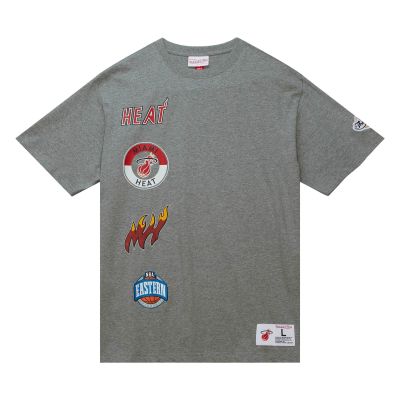 Mitchell & Ness NBA Miami Heat Hometown S/S Tee - Grau - Kurzärmeliges T-shirt