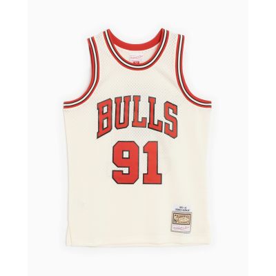 Mitchell & Ness NBA Chicago Bulls Dennis Rodman Off White Team Color Swingman Jersey - Weiß - Jersey