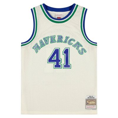 Mitchell & Ness NBA Dallas Mavericks Dirk Nowitzki 1998 Off White Team Color Swingman Jersey - Weiß - Jersey